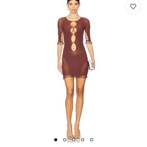 Chic Brown Cut-Out Mini Dress